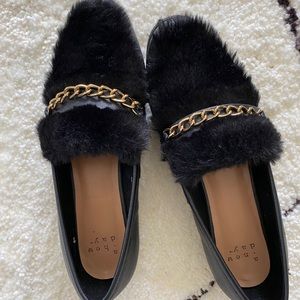 Black Fur Flats